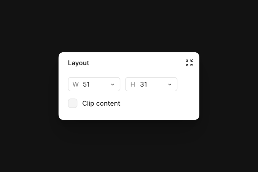 Figma's auto layout settings, showing 51px for the width, and 31px for the height.